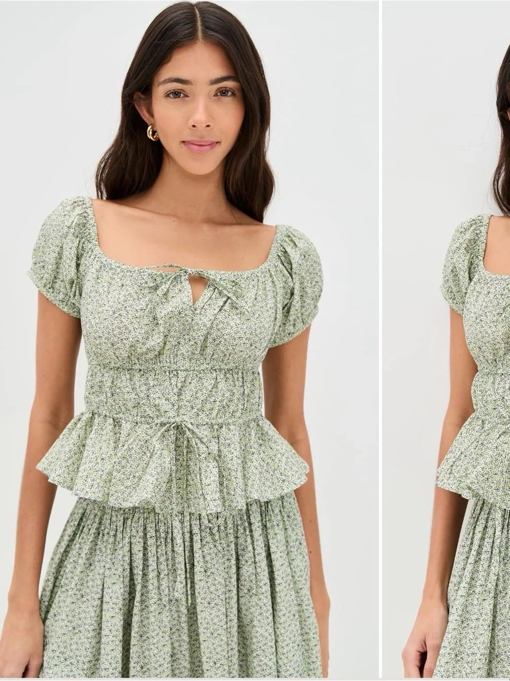 ISO La Maregold Lavender Ditsy Floral Amelia skirt Iris top set